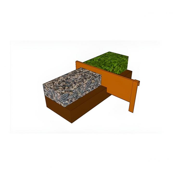 Eclisse angles pour bordure corten Puy-de-Dôme