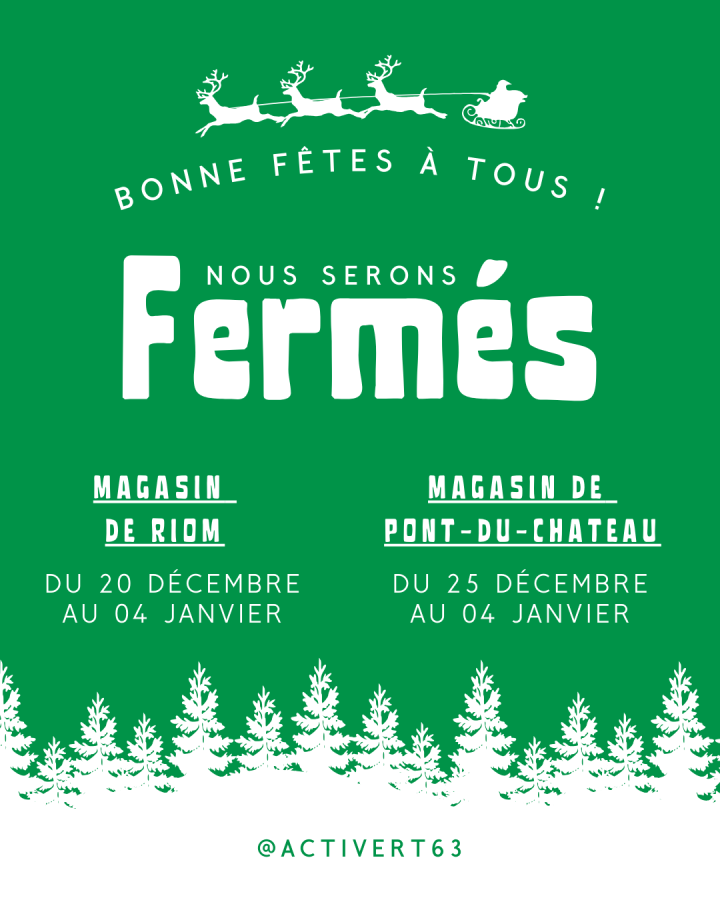 Publication Instagram Fermeture Noël Illustrations Rouge et Blanc