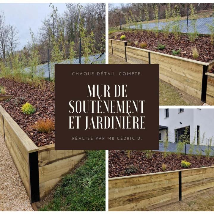 Mur de soutènement et jardinière Puy-de-Dôme