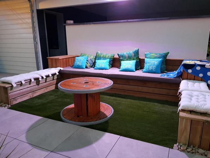 Jardin en lame de terrasse