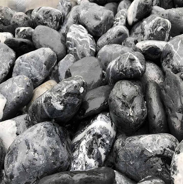Galets marbre noir veinés blanc Puy-de-Dôme